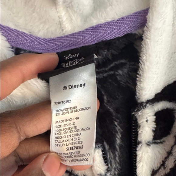 Disney The Burton’s Nightmare Before Christmas Jack Fleece Bodysuit SIZE XS - Picture 3 of 8